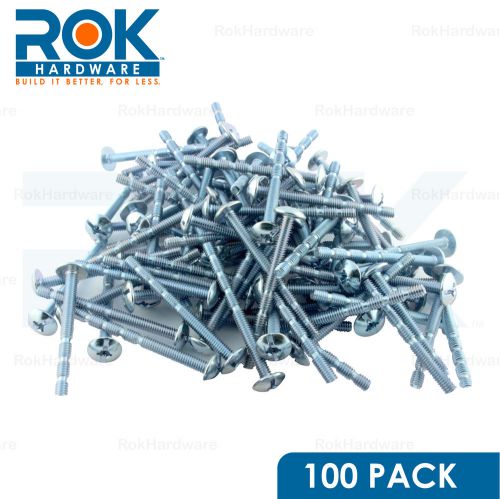 100 PACK #8 x 2&#034; SLOTTED MACHINE THREAD BREAK AWAY SQAURE TRUSS HEAD SCREWS