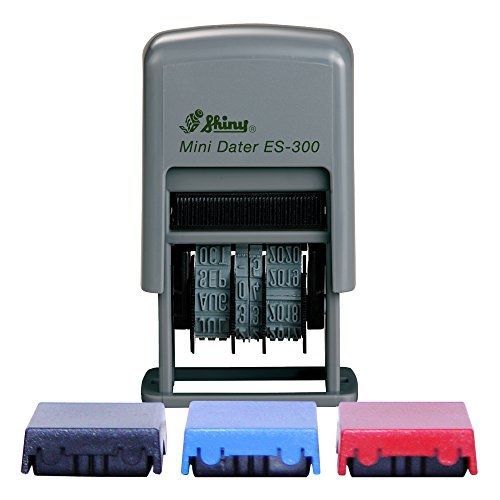 Shiny ECO Line Self Inking Mini Dater with 3 Ink Pads (ES-300 Bundle)