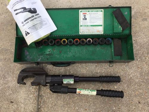 GREENLEE 1985 HYDRAULIC Crimper Hypress With 12 Sets Of Dies