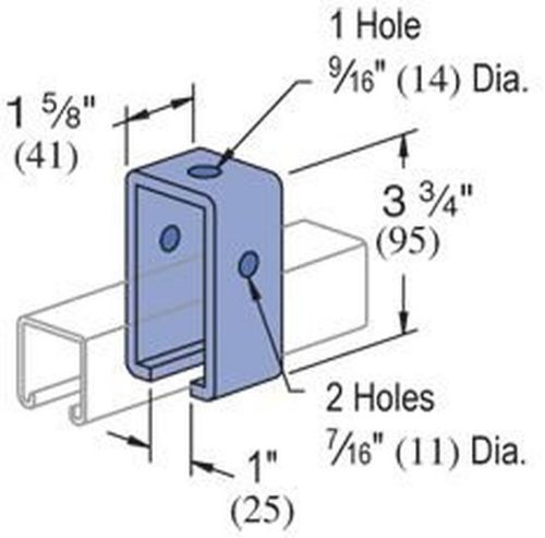 Genuine unistrut p1834-eg channel trolley track intermediate support hanger b... for sale