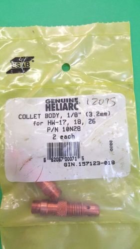 GENUINE  ESAB HELIARC  COLLET BODIES, 2 ea, 1/16&#034;, 3/32&#034;, 1/8&#034;, .040&#034;, NEW, USA