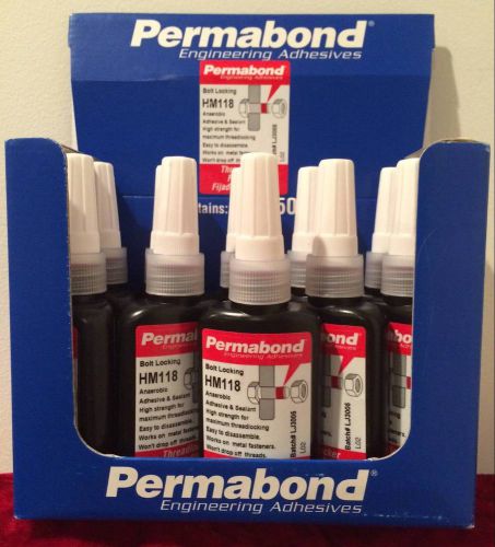 Permabond hm118 anaerobic threadlocker adhesive red - case of 10 - 50 ml bottles for sale