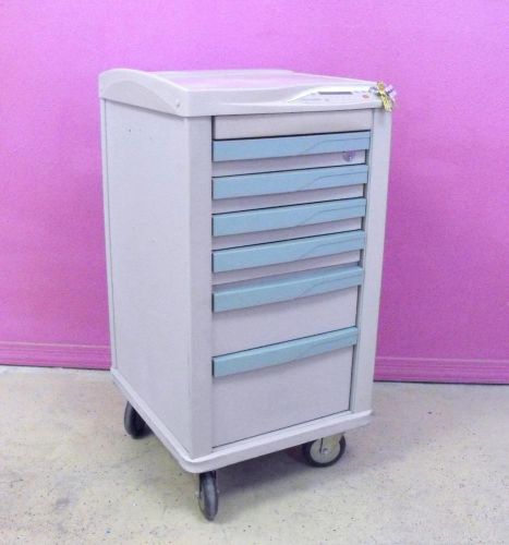 Lionville 800 Medication Medical Crash Cart Pharmacy Mobile MedCart Stand w/Keys