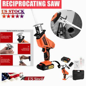 21V Electric Cordless Reciprocating Saw+1500mAh Battery+4 Blade+1 Charger+Case
