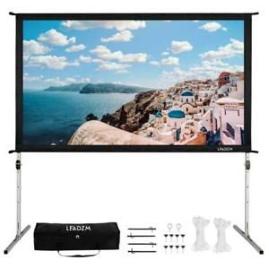 100&#034; 16:9 Stand Portable Fast Fold Projector Screen 4K 3D Projection + Carry Bag