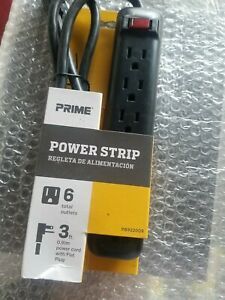 Prime Wire PB922009 6-Outlet Power Strip with Right Angle Plug and 14-3 SJT 3...