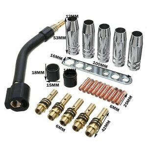 0.8mm Welding Torch Kit Cylinder For Binzel 15AK Gas Nozzle Accessories Parts