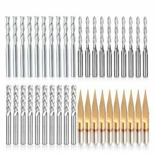 Combination Kit Set CNC Router Bits Cutter Cutting Milling Tool V-Shape, 40 Pcs