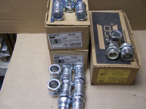 Emt compression fittings (45)3/4&#034;&amp;(8)1&#034;couplings (13)1&#034; connectors for sale