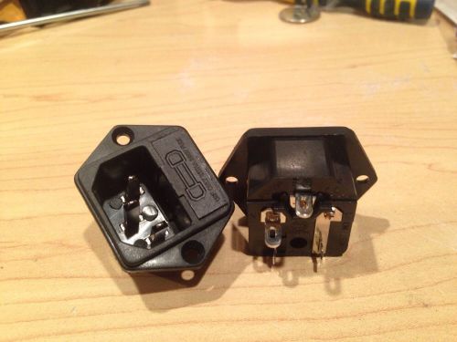 2 pc 250v 10a 3pin iec power cord inlet socket receptacle fuse holder us seller! for sale