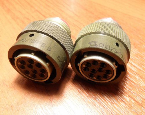 10 pin military hermetic circular connector female ussr f18  lot 2 no contacts for sale