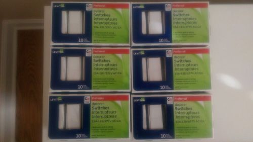 *brand new* six (6) leviton decora 15 amp single pole switch (10-pack) for sale