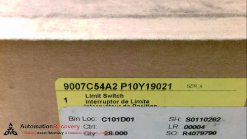 SQUARE D 9007-C54A2P10Y19021 SERIES A LIMIT SWITCH 600VAC 12A T-C, NEW*