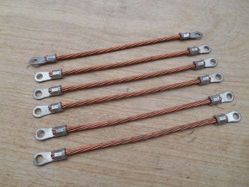 COPPER GROUND STRAPS ,GROUND WIRES , LOT OF 6