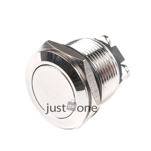 1pcs Start Horn Momentary Mental Flat Head Push Buttons Silvery Switch12mm 19mm