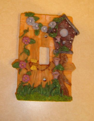 Collectible bird house single toggle switch plate, used for sale