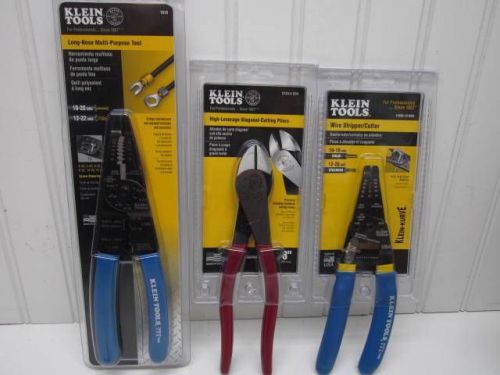 Lot of 3 KlEIN TOOLS 1010,D228-8-SEN,11055--12-SEN New Sealed in Packages N/R