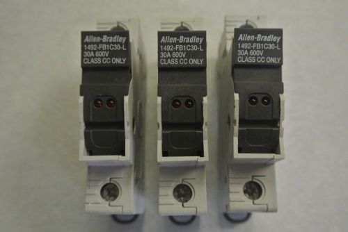 Allen bradley 1492-fb1c30-l  fuse holder series b 30a 600v fuses included!! for sale