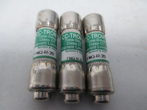 Lot 3 new cooper bussmann fnq-r-20 20a amp 600v-ac time-delay fuse d276230 for sale