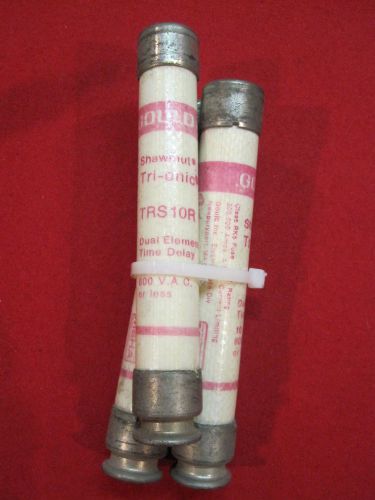 GOULD SHAWMUT TRS10R TRI-ONIC FUSES TIME DELAY 10A 600 VAC, SET OF 3