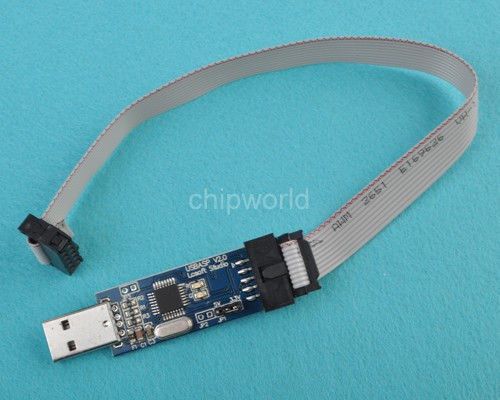 Usbasp usbisp avr 10-pin usb programmer 3.3v/5v 51 atmega328 + download cable for sale