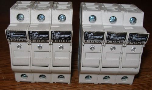 2 ea 3 block bussmann chcc cc fuse holder 30 amp 600 volt 30 a 600 v fuse block for sale