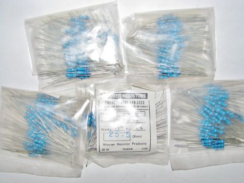 500 NOS 25.5 ohm 1/2 WATT 1% METAL FILM  RESISTORS FOR PEDAL TUBE AMPLIFIERS