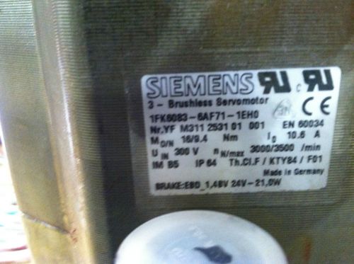 SIEMENS MOTOR  1FK6083-6AF71-1EHO