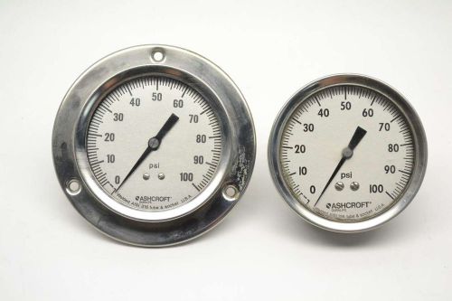 LOT 2 ASHCROFT DURALIFE Q-8962 250-2990 0-100PSI 4 IN PRESSURE GAUGE B402859