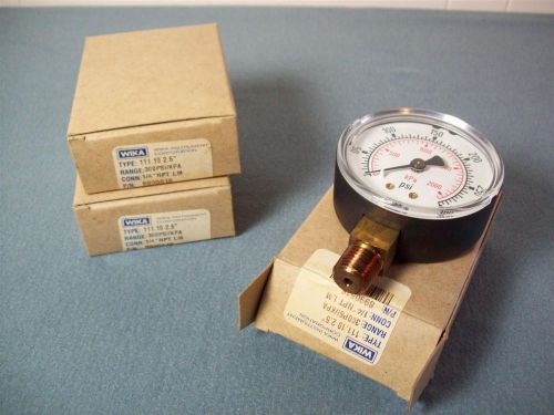 Three WIKA 300 PSI/KPA Type 111.10 2.5&#034; Face Gauge 1/4&#034; NPT LM P/N 8990616  NEW!