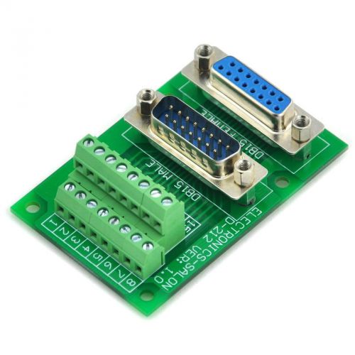 D-SUB DB15 Male / Female Header Breakout Board, Terminal Block, Connector.