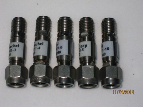 5 WEINSCHEL Attenuator Set, Model 6481-03/04/05/06/10dB, DC-31 GHz, 2.92mm (m/f)