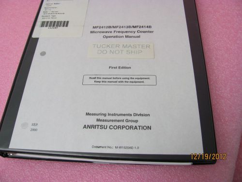 ANRITSU MF2412B/MF2413B/MF2414B Microwave Frequency Counter Operation Manual