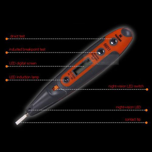 2X Multifunction 12-250V LED Digital Electric Tester Probe Voltage Power Detect