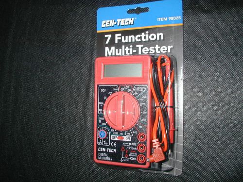 CEN-TECH 7 FUNCTION DIGITAL MULTI-TESTER, ITEM# 98025, BRAND NEW