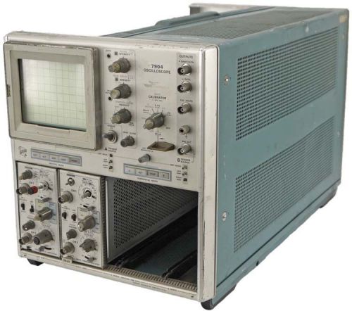 Tektronix 7904 500mhz 4-slot non-storage analog oscilloscope +2 plug-ins parts for sale