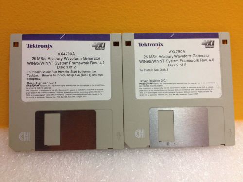 Tektronix VX4790A, 25 MS/s AWG, WIN95 / WINNT System Disks 1 &amp; 2 of 2, Rev: 4.0