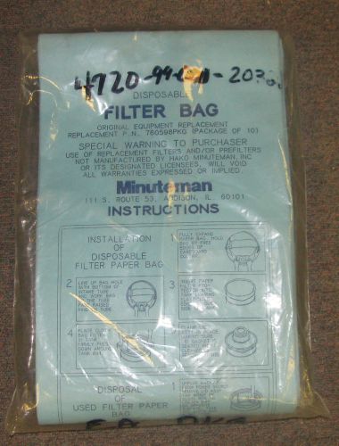 MINUTEMAN DISPOSABLE FILTER BAG N1023477 10 PCS PER LOT NNB / NEW