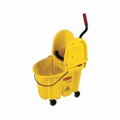 Rubbermaid WaveBrake 35 qt Down Press Mop Bucket Wringer Combo (RCP 7577-88 YEL)