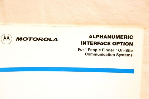 Alphanumeric Interface Option For People Finder On-Site Comm System - Inst Man.