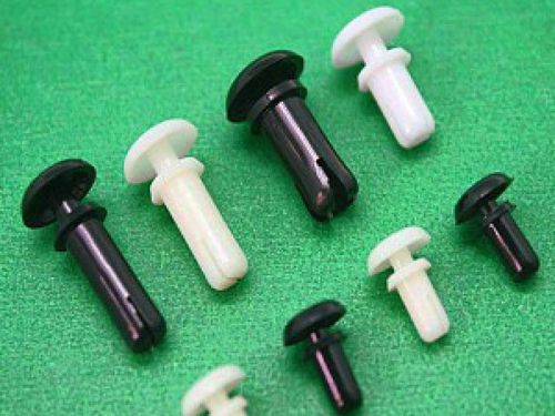 Free Shipping 100pcs M6X8.0mm Nylon Rivets Push-in Fastener R6080 White