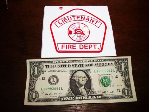 &#039; Lieutenant Fire Dept&#034;  w/ Center Emblem -  Reflective Sticker - Decal