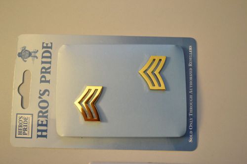 HEROS PRIDE Insignia 4422RG SGT Chevron 1&#034; Gold Clutch  Fire EMS EMT