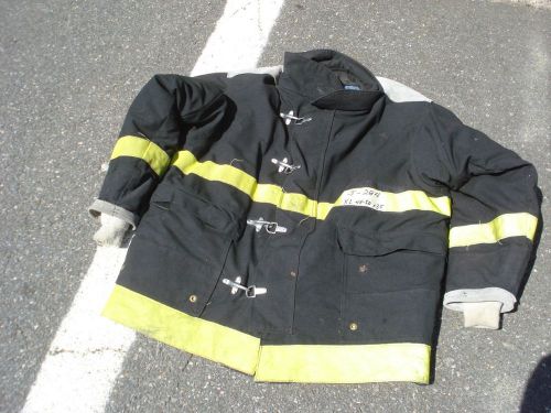 XL 48x35 50x35 Big Black Jacket Coat Firefighter Bunker Fire Gear FIREDEX..J284