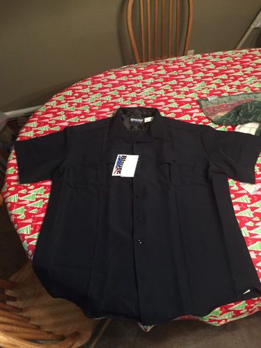 BLAUER 8610-Z - SS ZIPPERED POLYESTER SHIRT Color: Dark Navy Size 2xl.