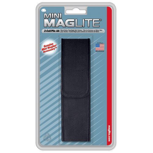 Maglite AM2A056 Black Nylon 2-Cell AA Mini-Mag Flashlight Flap Holster/Holder