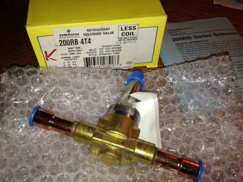 Alco Controls 200RB 4T4 REFRIGERANT SOLENOID VALVE LESS COIL 1/2&#034; CONNECTIONS