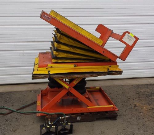 Pneumatic Lift/Tilt Table Air Scissor Lift Ft.Control Gaylord Box Lifter 4000lb.