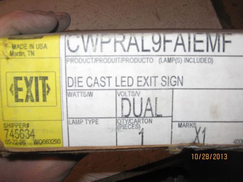 HUBBELL PATHFINDER SERIES DIE CAST LED EXIT SIGN CWPRAL9FIEMF