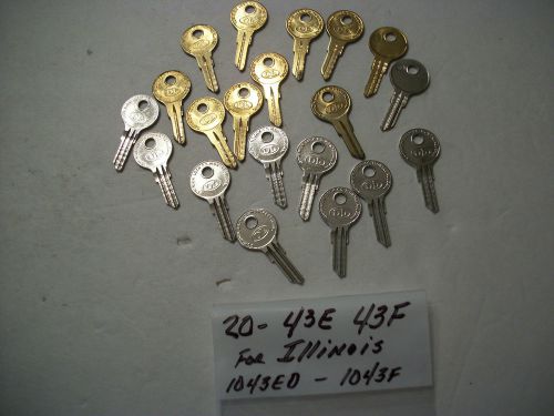 Locksmith LOT of 20 Key Blanks Dominion 43E, 43F,  for Illinois Locks